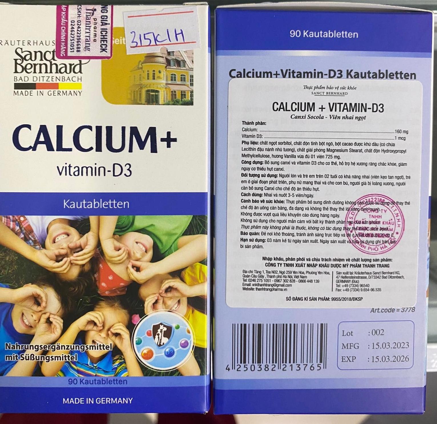 Viên nhai ngọt - canxi socola bổ sung canxi và vitamin D3