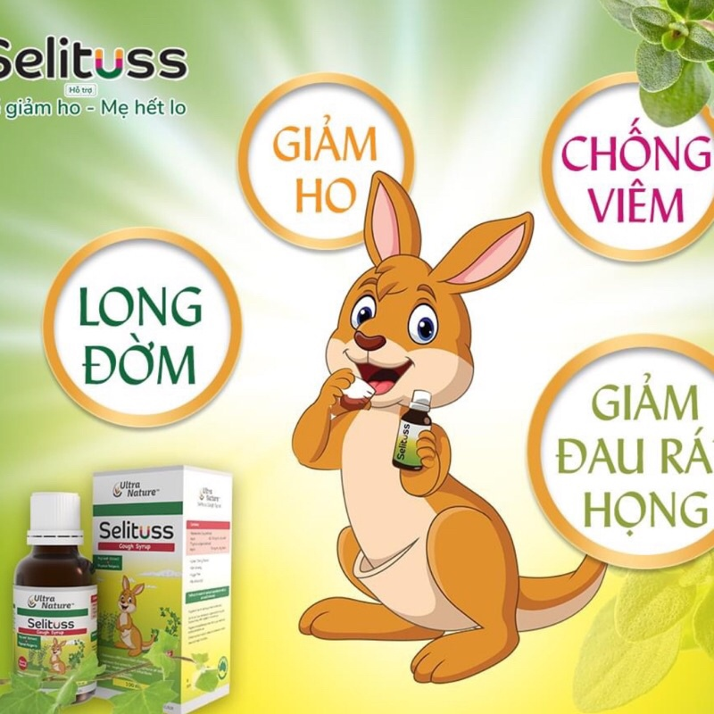Siro Selituss – hỗ trợ giảm ho, giảm đờm, giảm đau rát họng