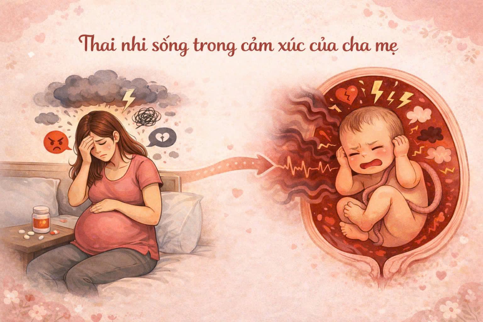 Thai nhi sống trong môi trường cảm xúc của cha mẹ