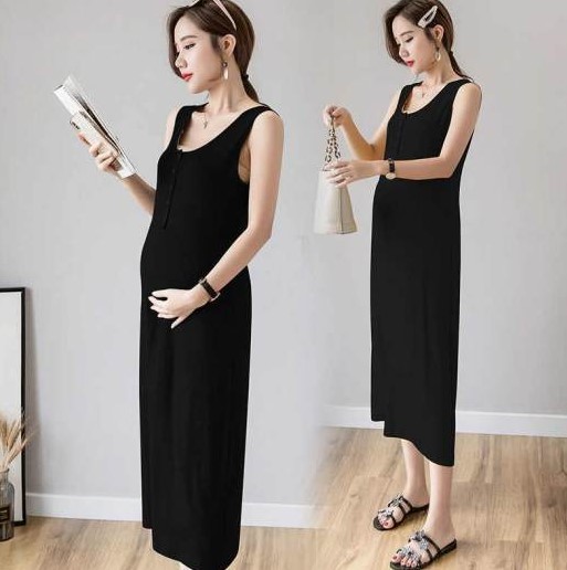 đầm maxi sát nách cho mẹ bầu