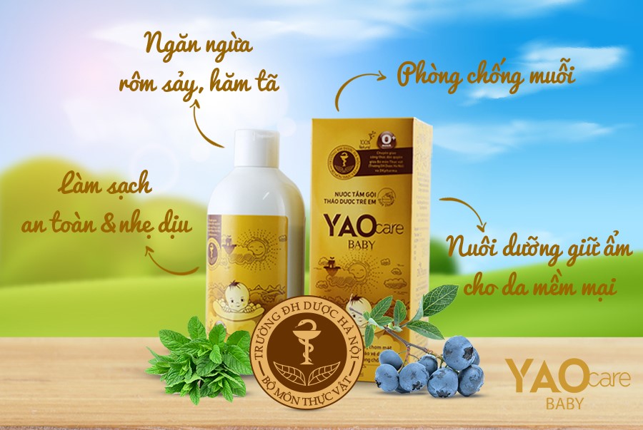 nước tắm gội thảo dược yaocare baby